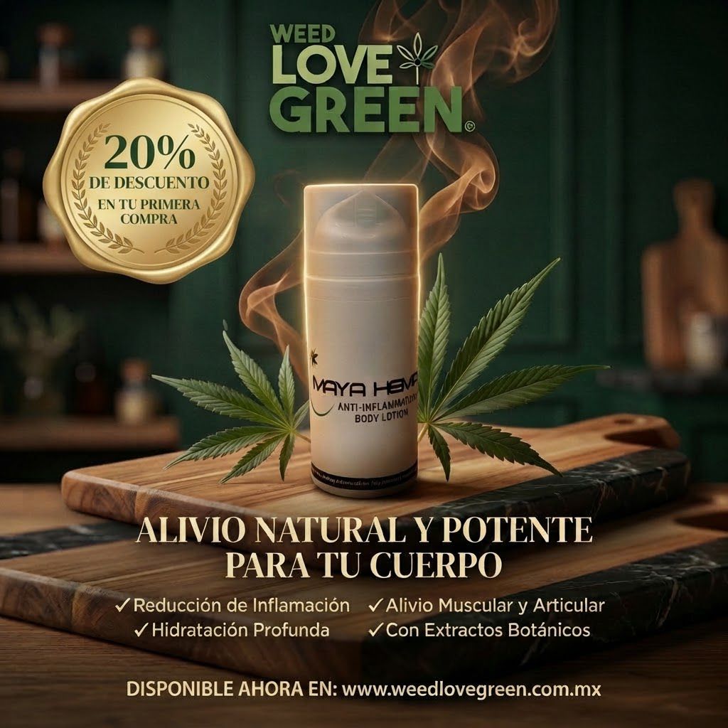 Flyer Weed Love Green — Maya Hemp body lotion