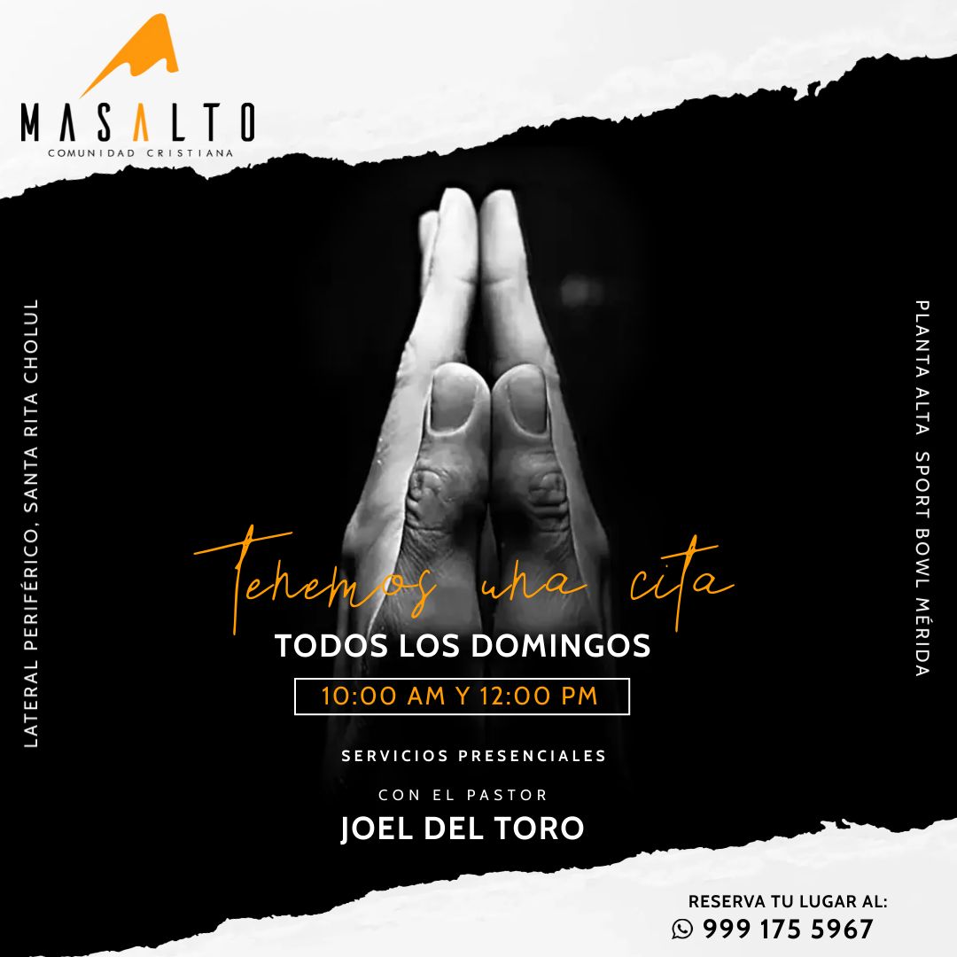 Flyer Masalto Comunidad Cristiana — servicios dominicales