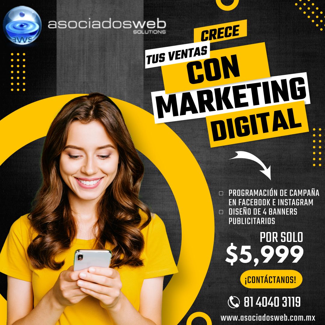 Flyer AsociadosWeb — crece tus ventas con marketing digital